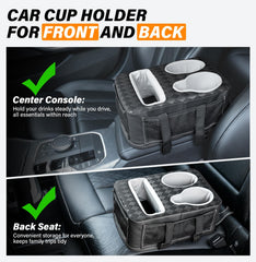 HmmtyRack center-console cup holder for back seat keeps beverages within reach for passengers.