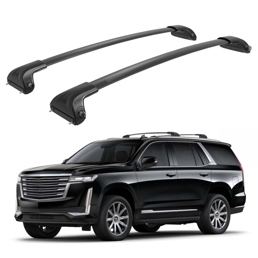 HmmtyRack lockable roof bars installed on a Suburban for secure cargo transport.