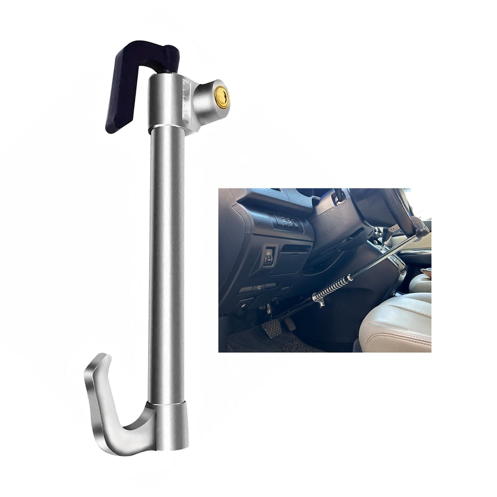 HMYMYHM universal anti-theft lock mounted on steering wheel deters theft.