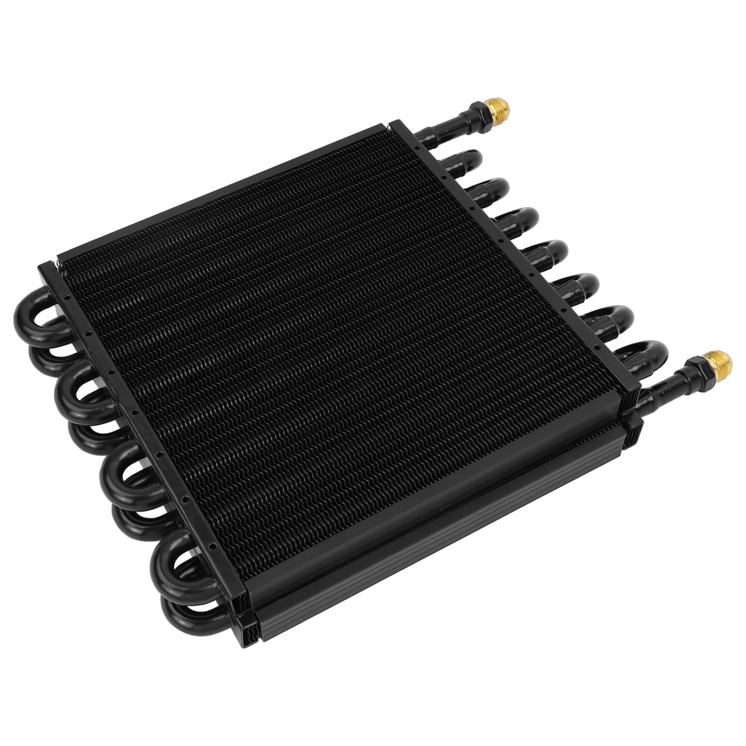 HNeekyr 16 Pass oil cooler kit front view in black aluminum for reliable cooling