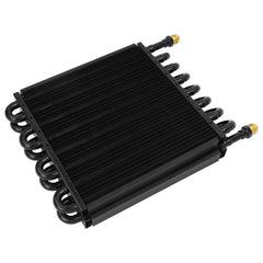 HNeekyr 16 Pass oil cooler kit front view in black aluminum for reliable cooling