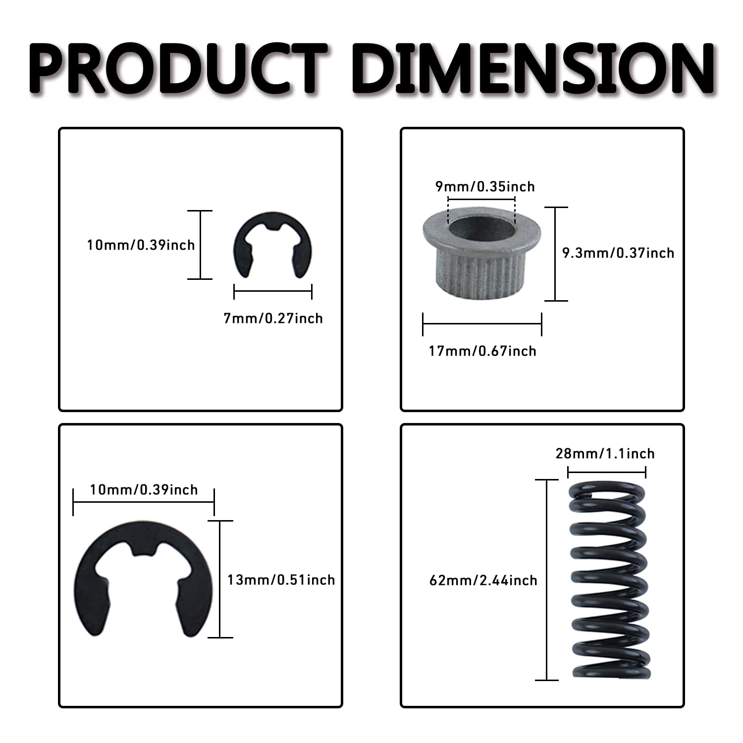 HNeekyr bushings and gaskets pack supports door alignment and quiet operation