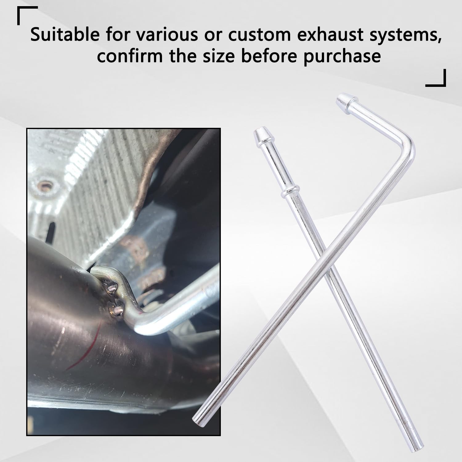 Workshop mockup shows stable alignment using HNeekyr exhaust hanger during installation.