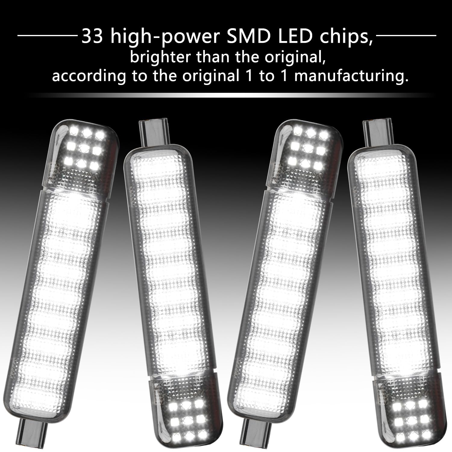 HNeekyr 33 SMD LEDs closeup highlights bright, even interior illumination