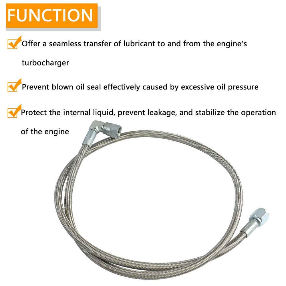 HNeekyr turbo oil feed line packaged for quick install.