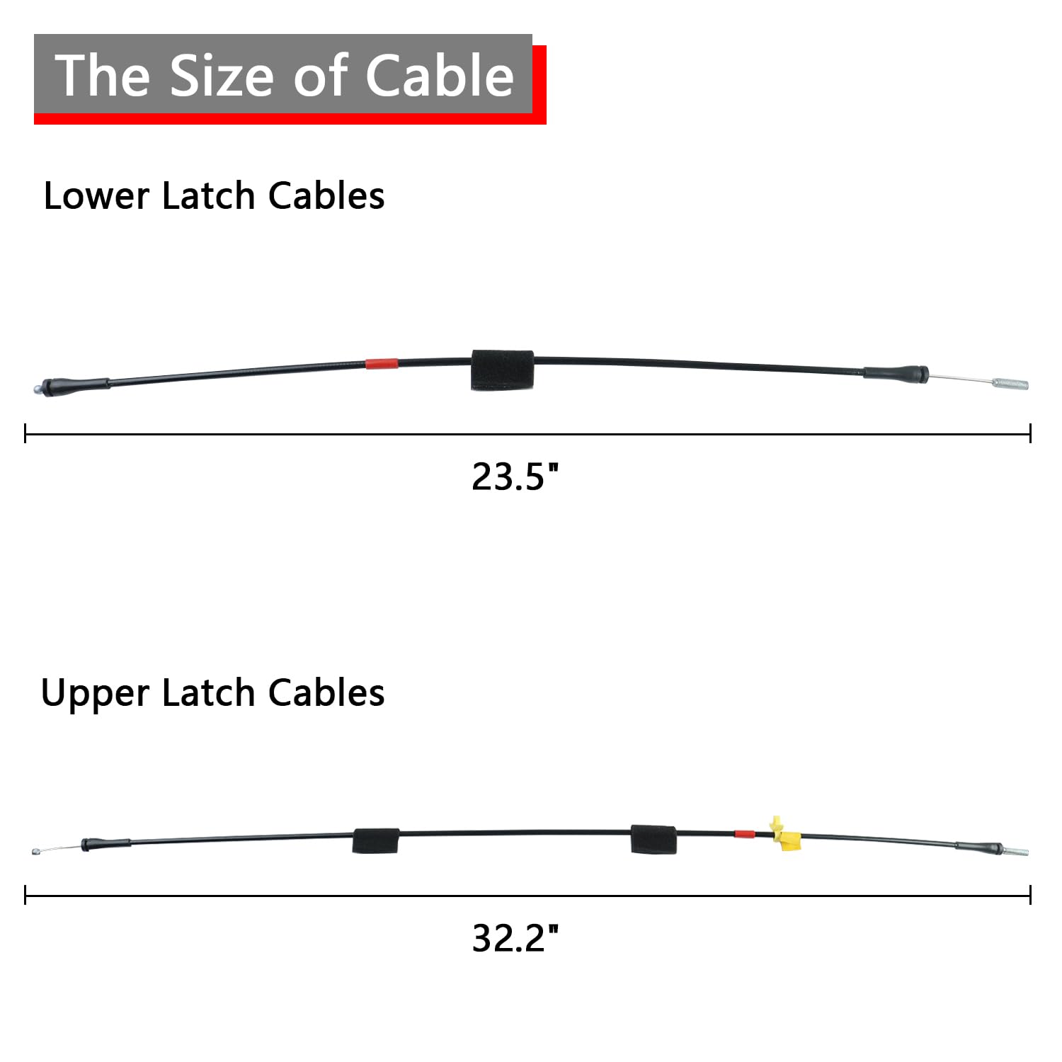 HNeekyr rear door lower latch cable 23.5 inch ensures secure closure and longevity.