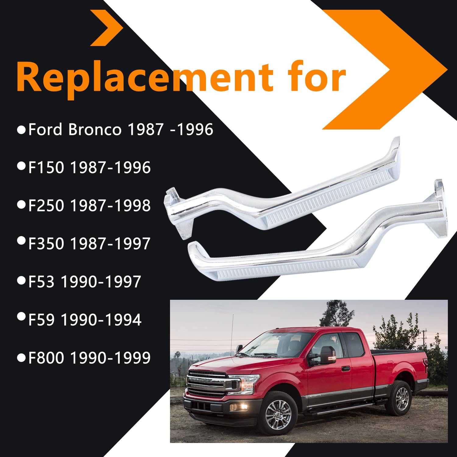 HNeekyr rust-resistant metal door handle, compatible with 1987–1996 Ford models.