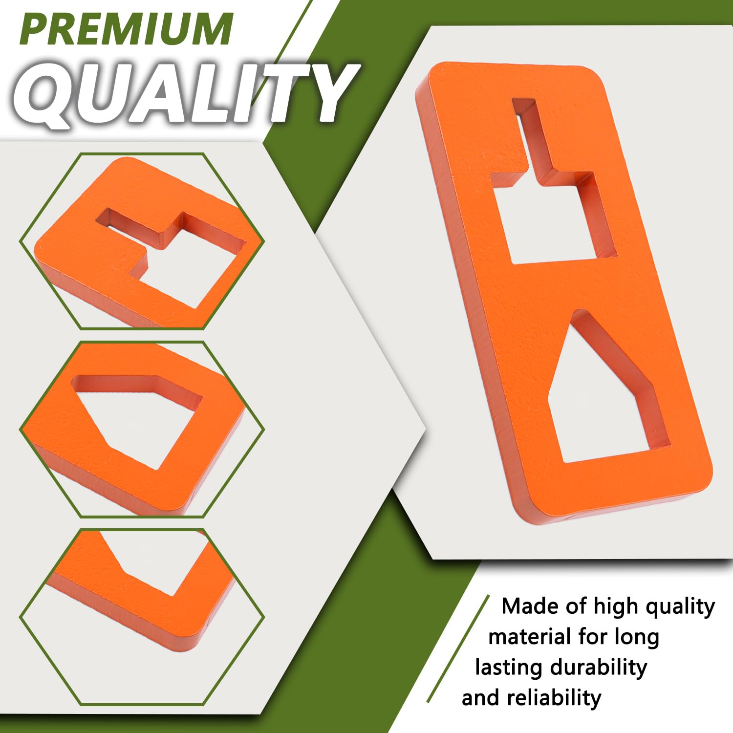 HNeekyr T Post Puller Plate front view orange highlights sturdy leverage for pulling posts.