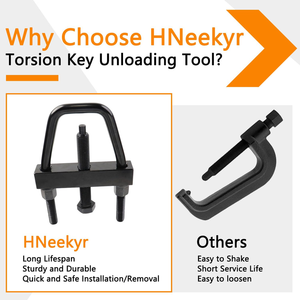 HNeekyr unloading tool with black powder coating for rust resistance.