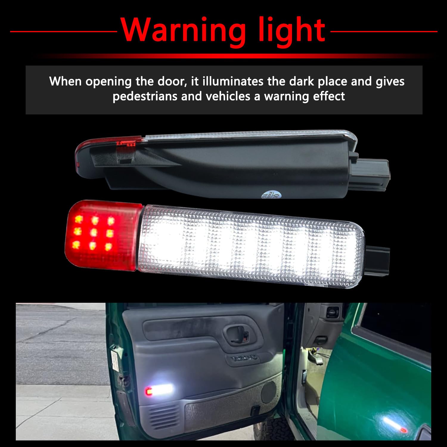 HNeekyr two-piece door panel light kit for easy front and rear installation.