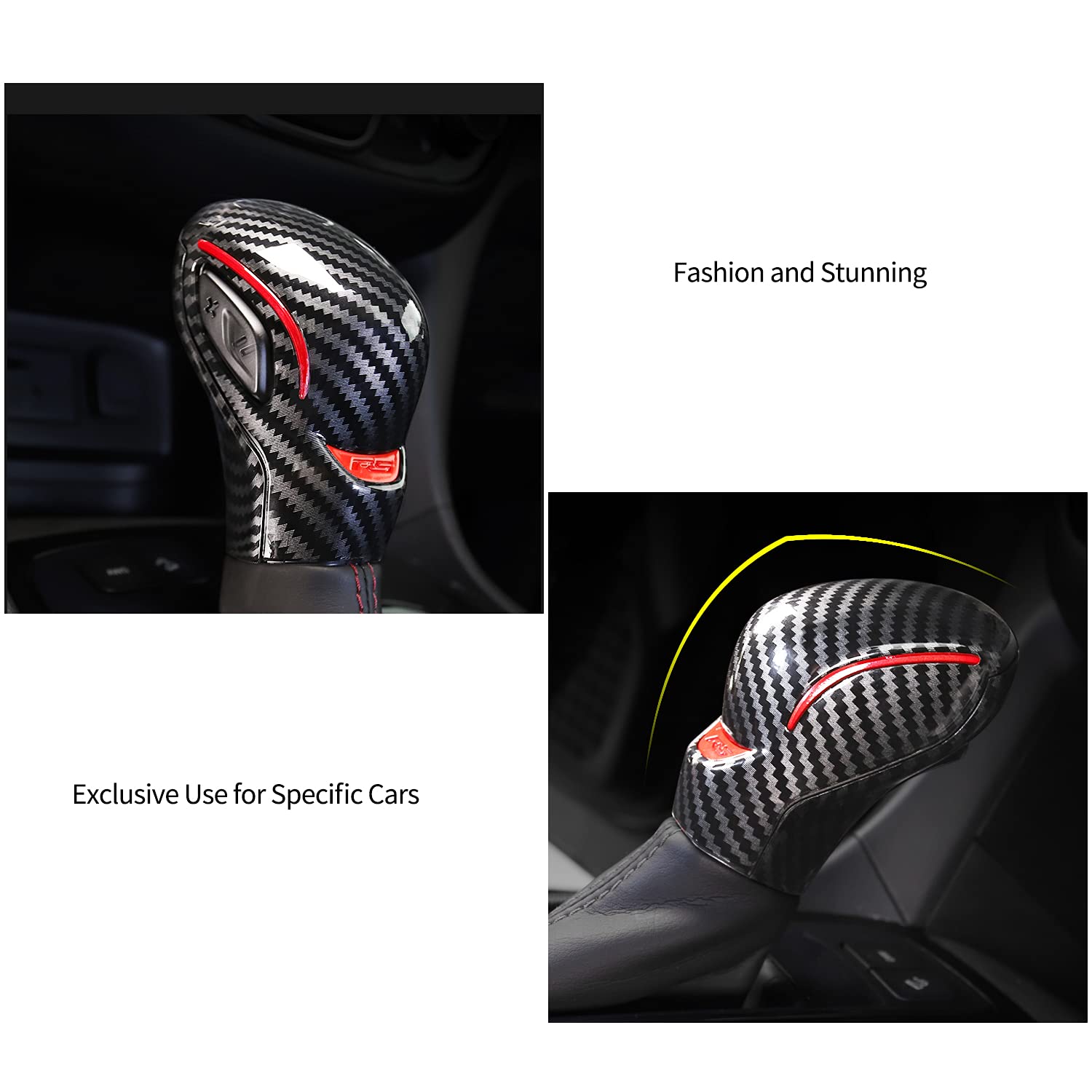 HNLUY gear shift knob cover packaging includes 2 covers