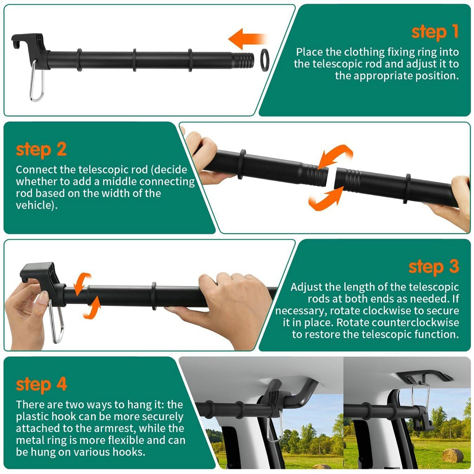 Hoapavi car clothes hanger bar delivers a stable, reliable hanging solution in vehicles.