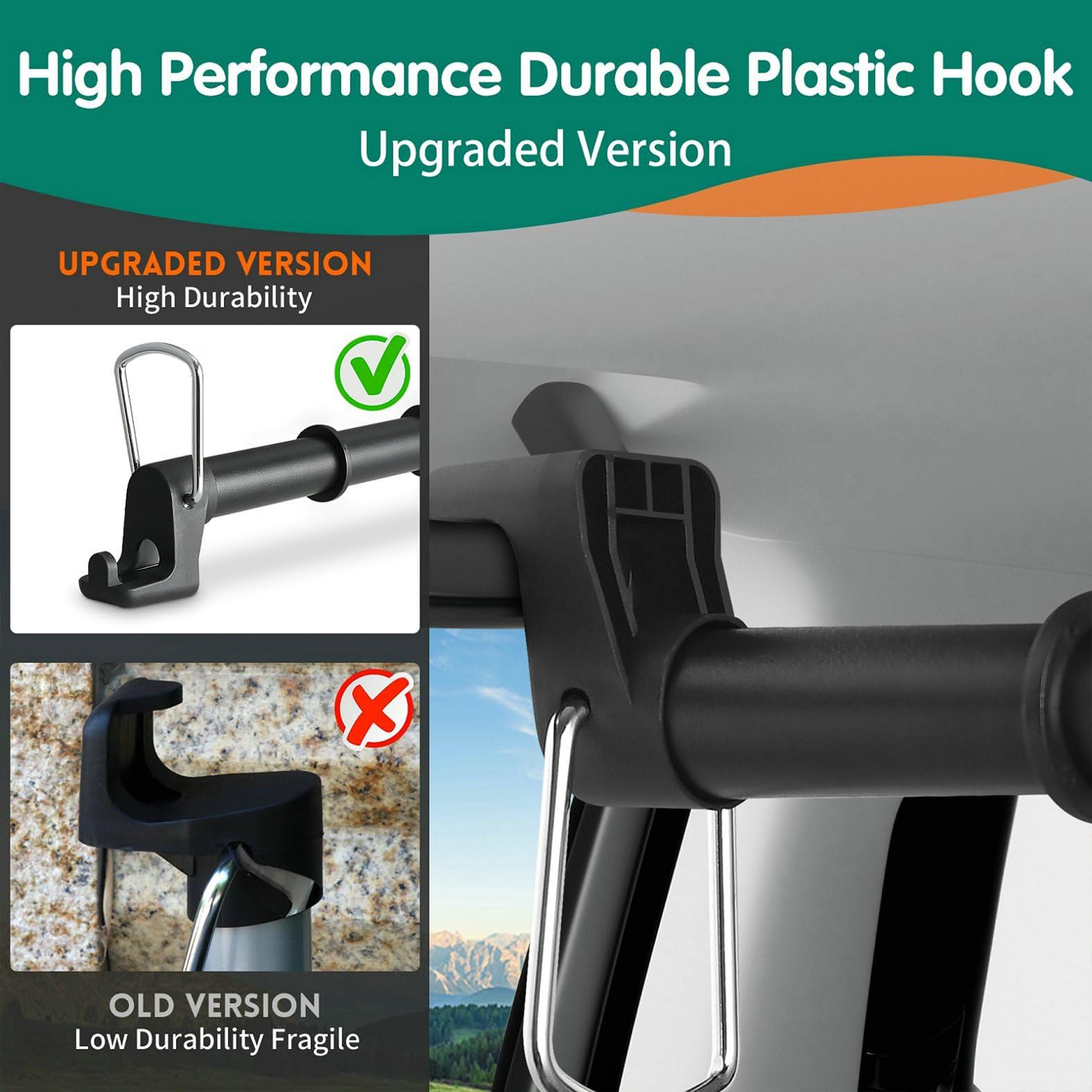 Hoapavi car clothes hanger bar holds 40–50 garments for organized cabin space.