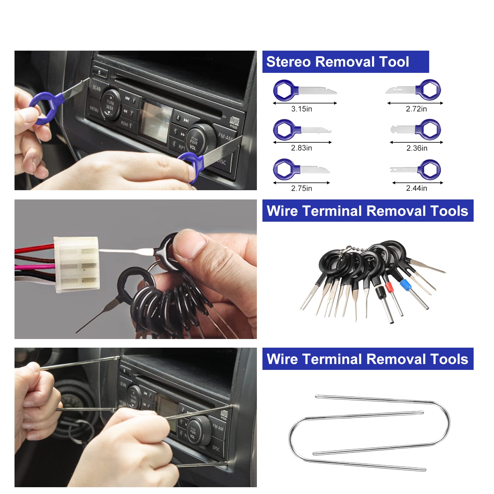 Hochferr car radio removal pry tools enable quick panel extraction