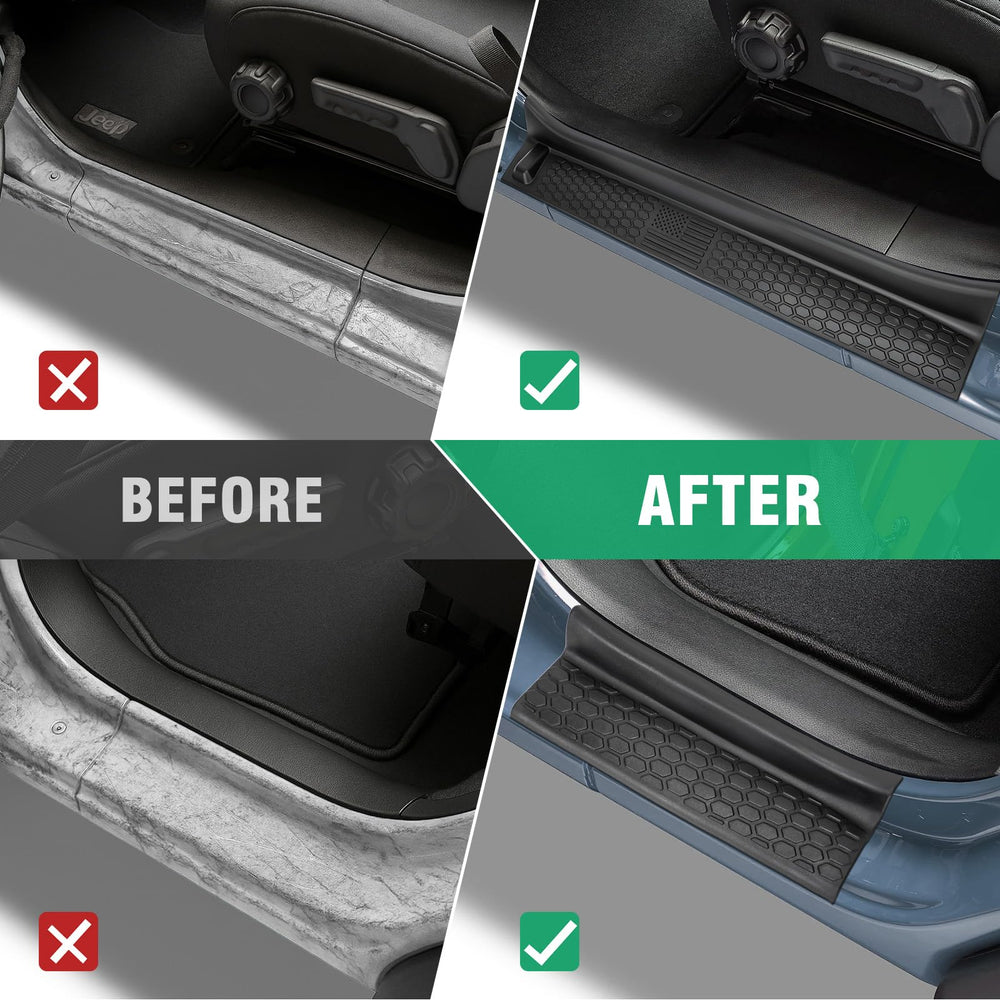 HOCHO 360-degree rubber trim around jeep sill for full protection