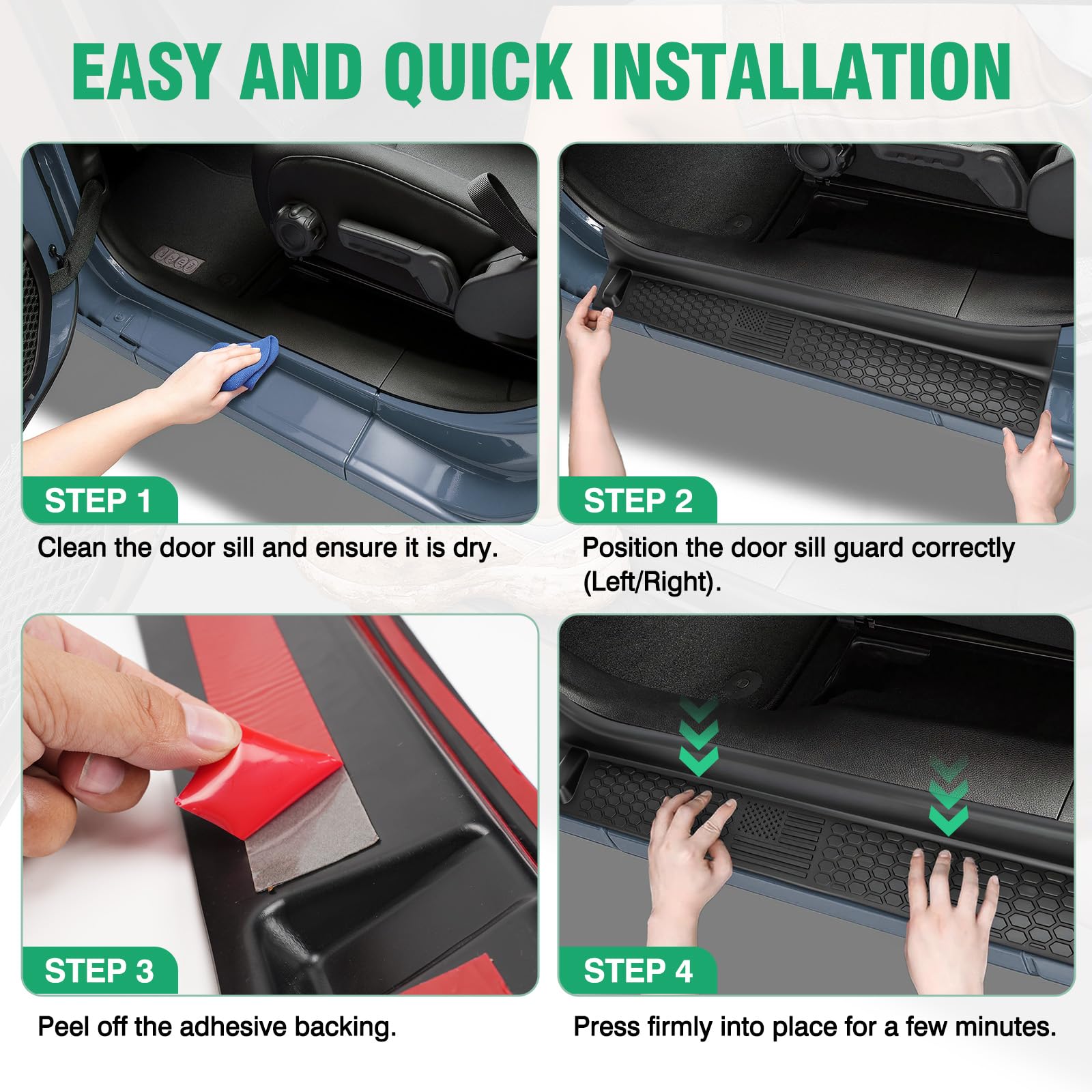 HOCHO compatible with Wrangler JL/JLU and Gladiator JT four-door vehicles