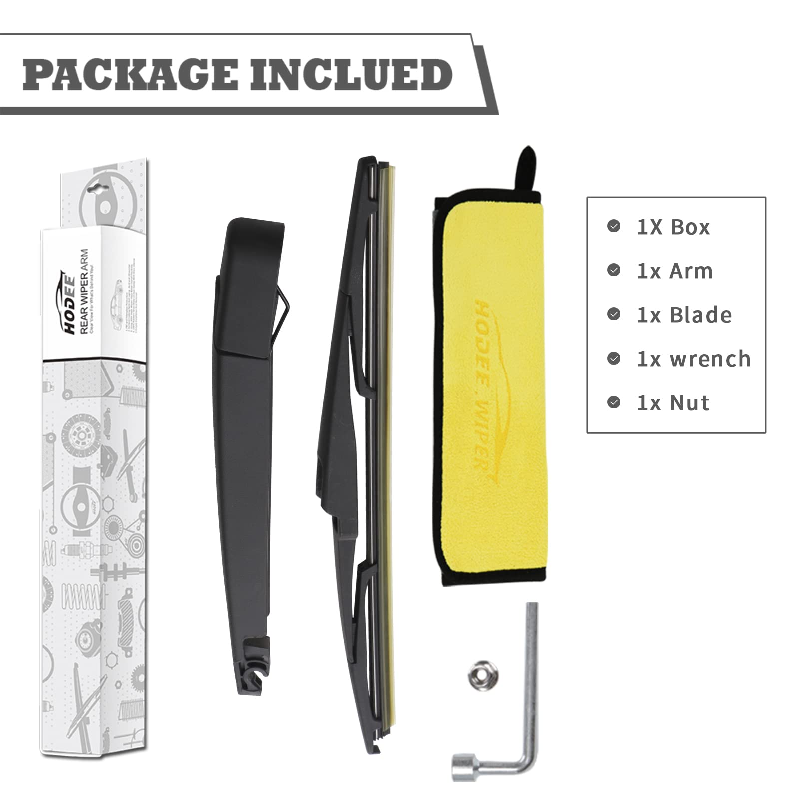 HODEE rear wiper replacement kit designed for easy, mess-free home installation.