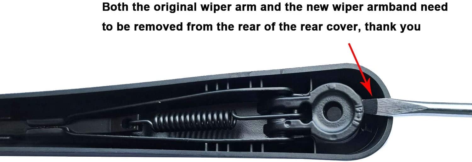Wiper blade in use shows improved visibility during rain.
