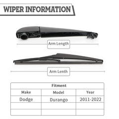 HODEE rear wiper blade for Dodge Durango ensures streak-free visibility.