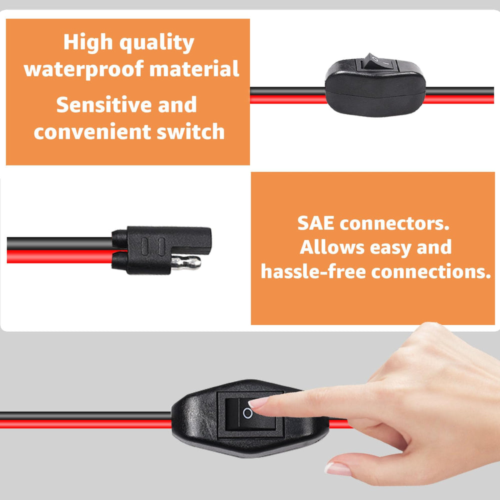 2-pin SAE connectors offer fast, secure connections.