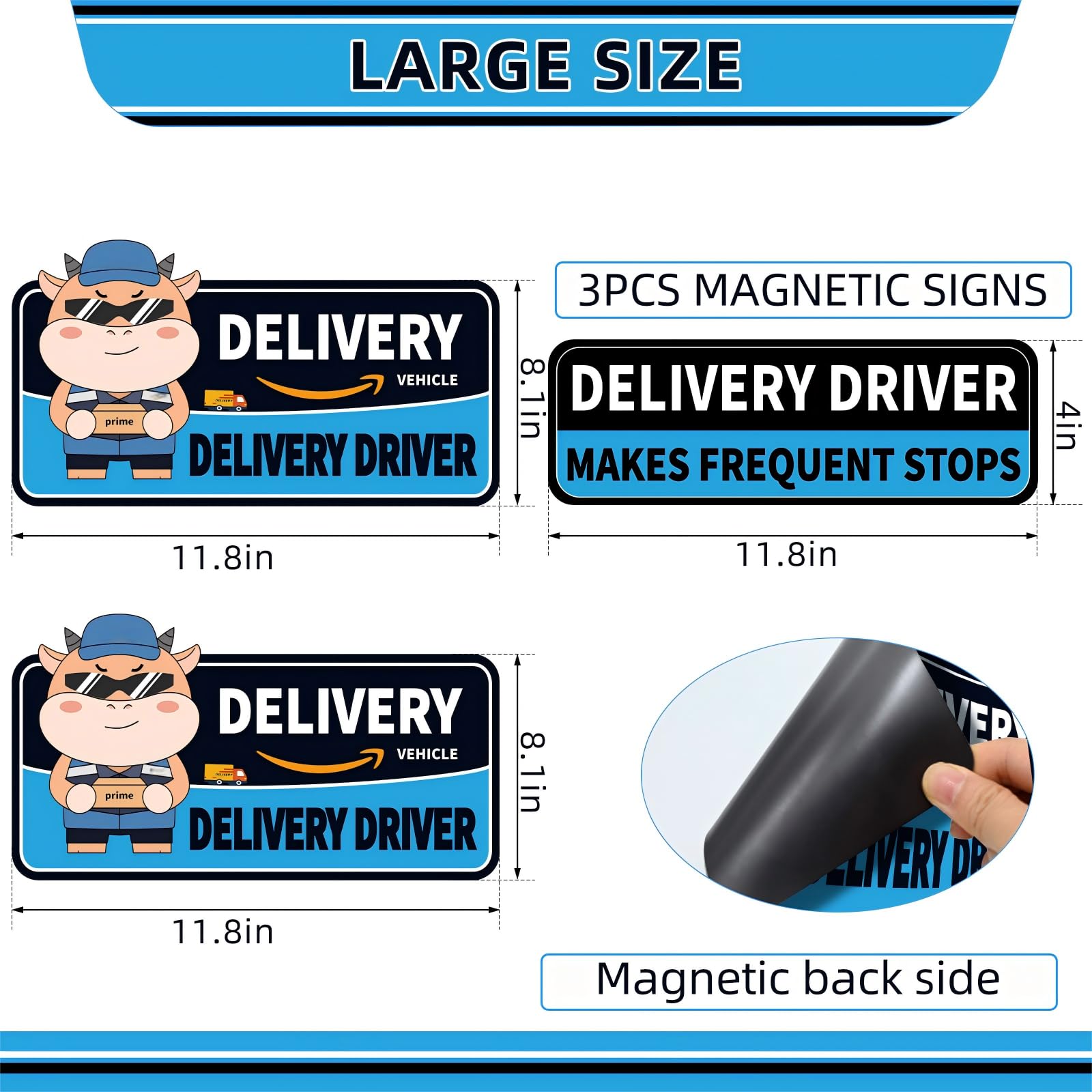 Hodolusen 11x3 blue frequent-stops magnet highlights routes safely