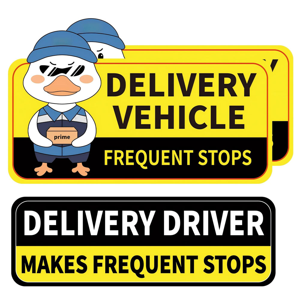 Hodolusen delivery driver sign 11x7 front view yellow boosts visibility for couriers.