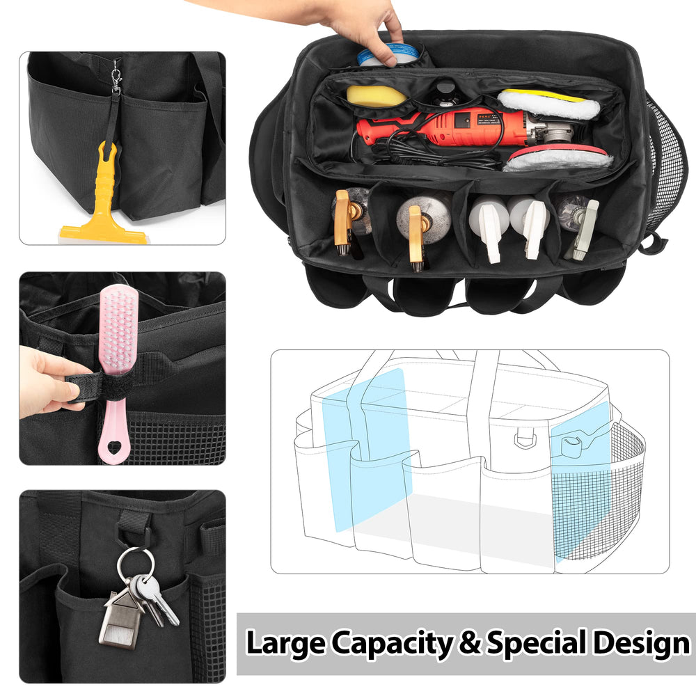 HODRANT detailing bag exterior pockets provide quick access to brushes and waxes.