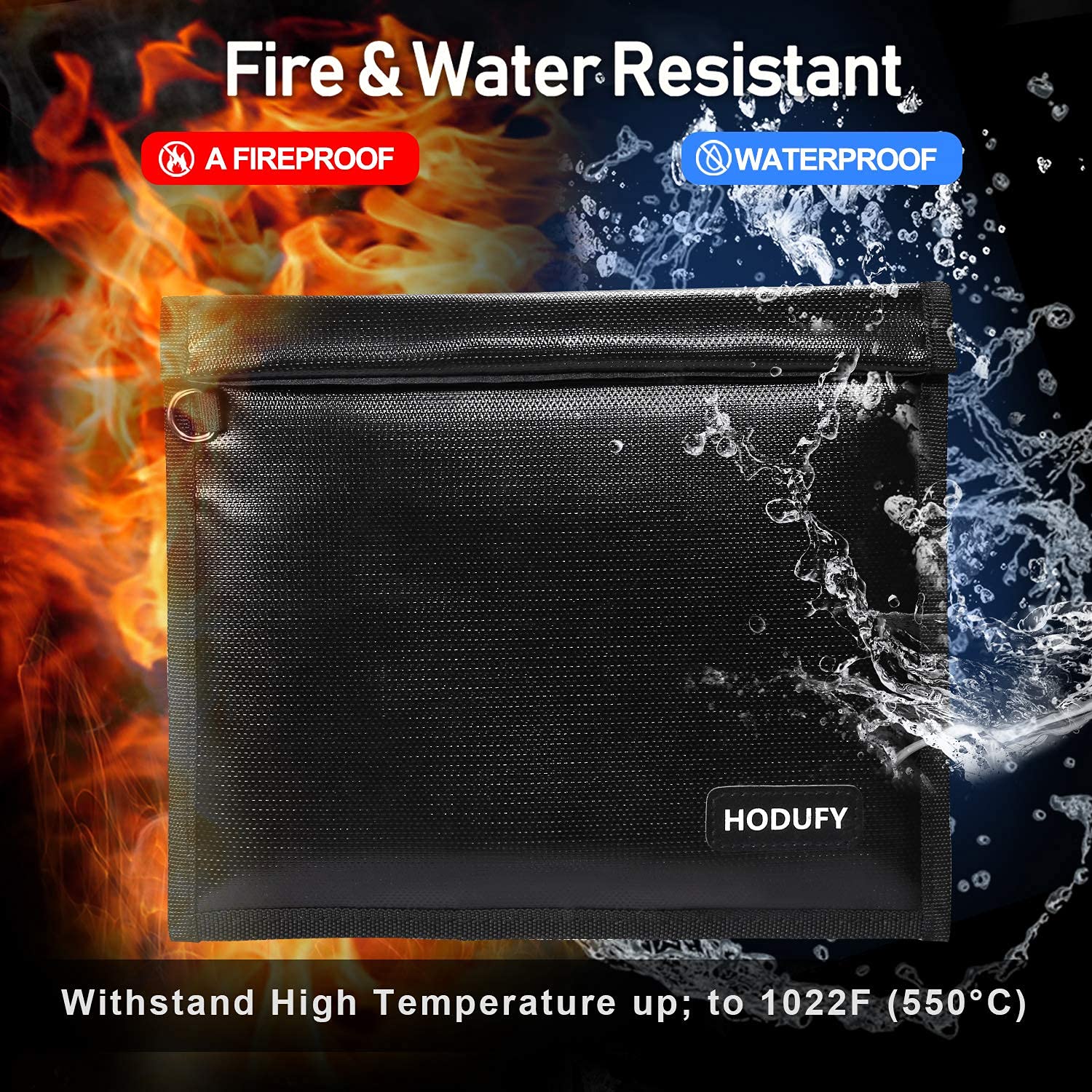 Hodufy Faraday bag with two-fold closure blocks signal capture on the go.
