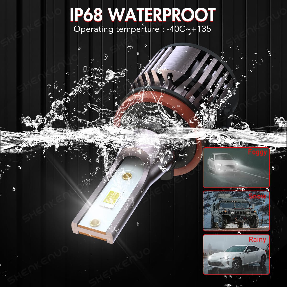 HOEDUI IP68 bulbs resist water and dust