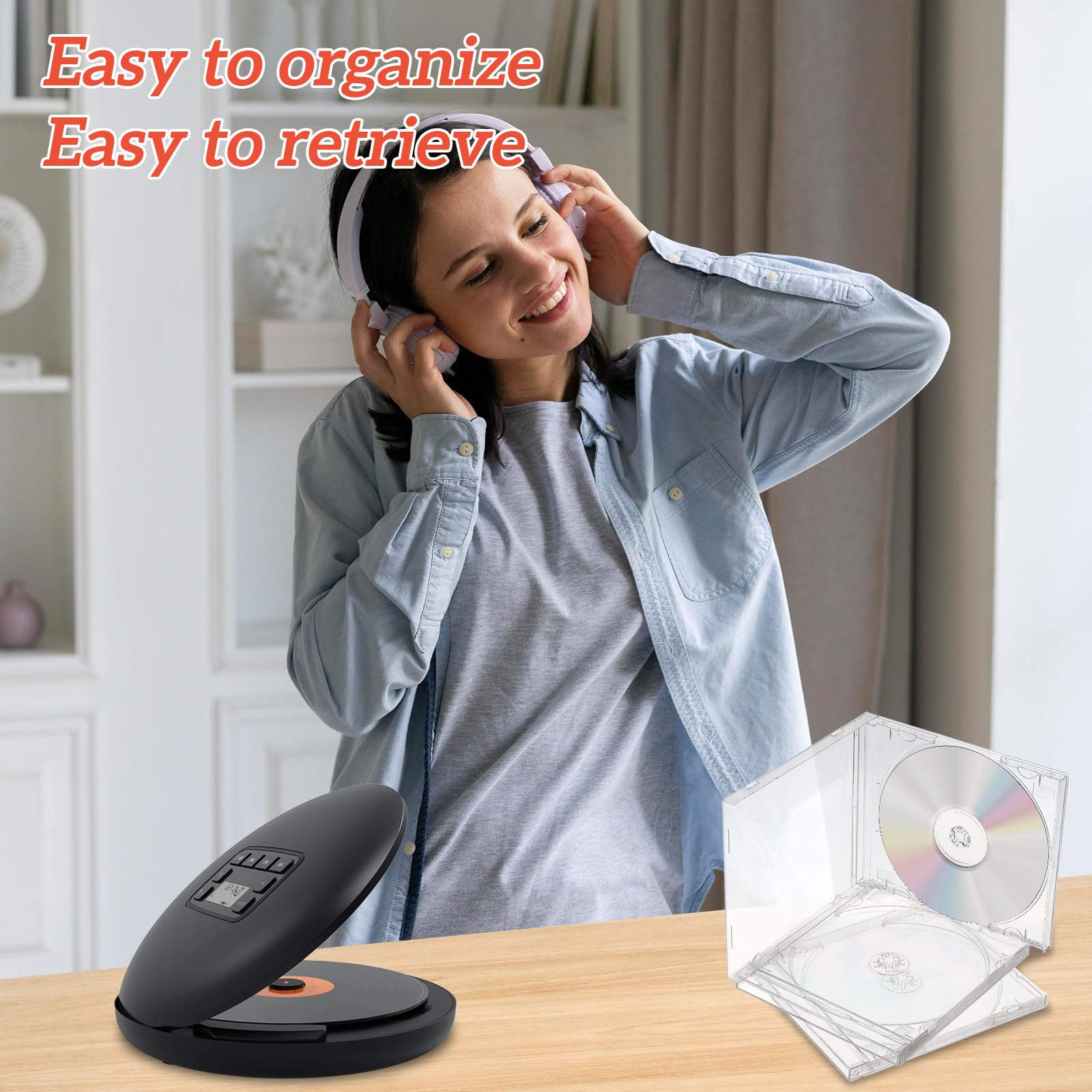 HOFURME clear CD case measures 5.59 by 4.92 inches for standard fits.