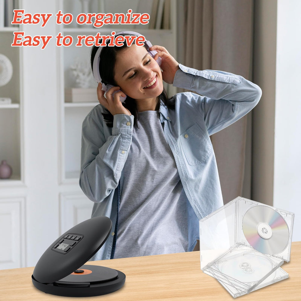 HOFURME clear CD case measures 5.59 by 4.92 inches for standard fits.
