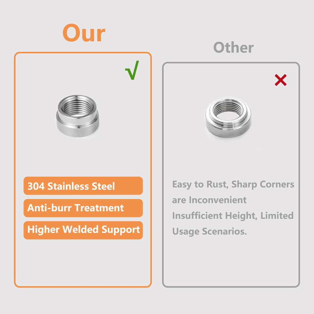 HOHNNYREET Stepped mounting bung delivers flush finish during welding.