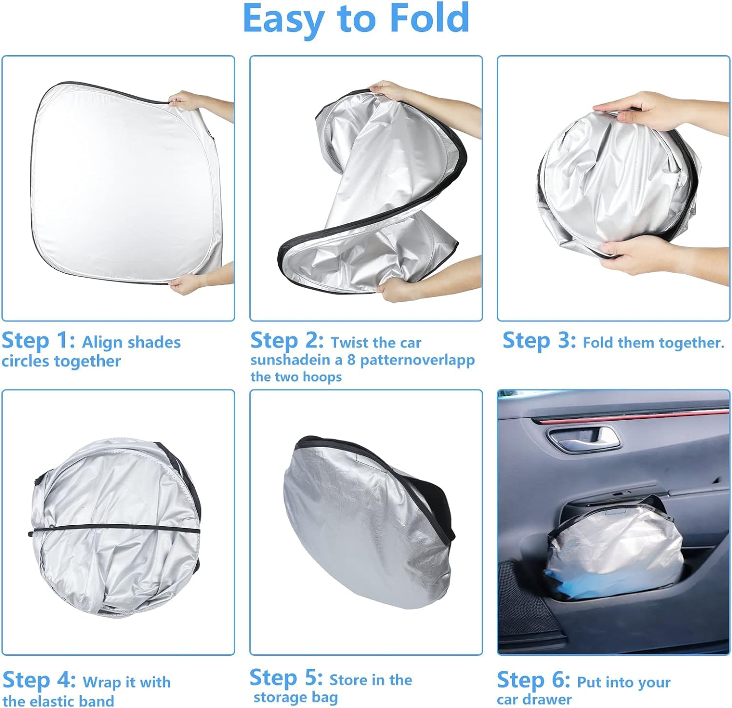 HOHUIGO sun shade silver reflective outer layer deflects sunlight on RAM