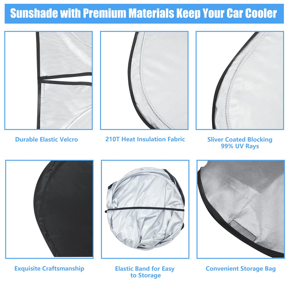 HOHUIGO Tacoma sun shade attaches to rearview mirror for secure fit