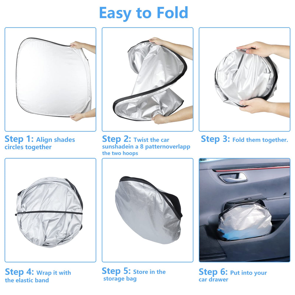 HOHUIGO windshield sun shade compact storage bag for easy storage after use