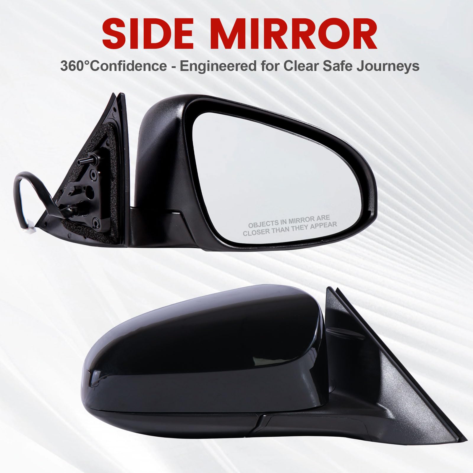 Hoiedt direct replacement mirror simplifies installation with factory-like fit.