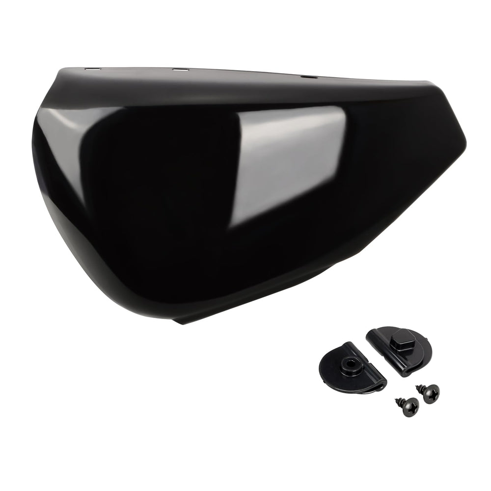 Hokuotolite left battery cover attached to Harley Sportster XL for a secure, clean look
