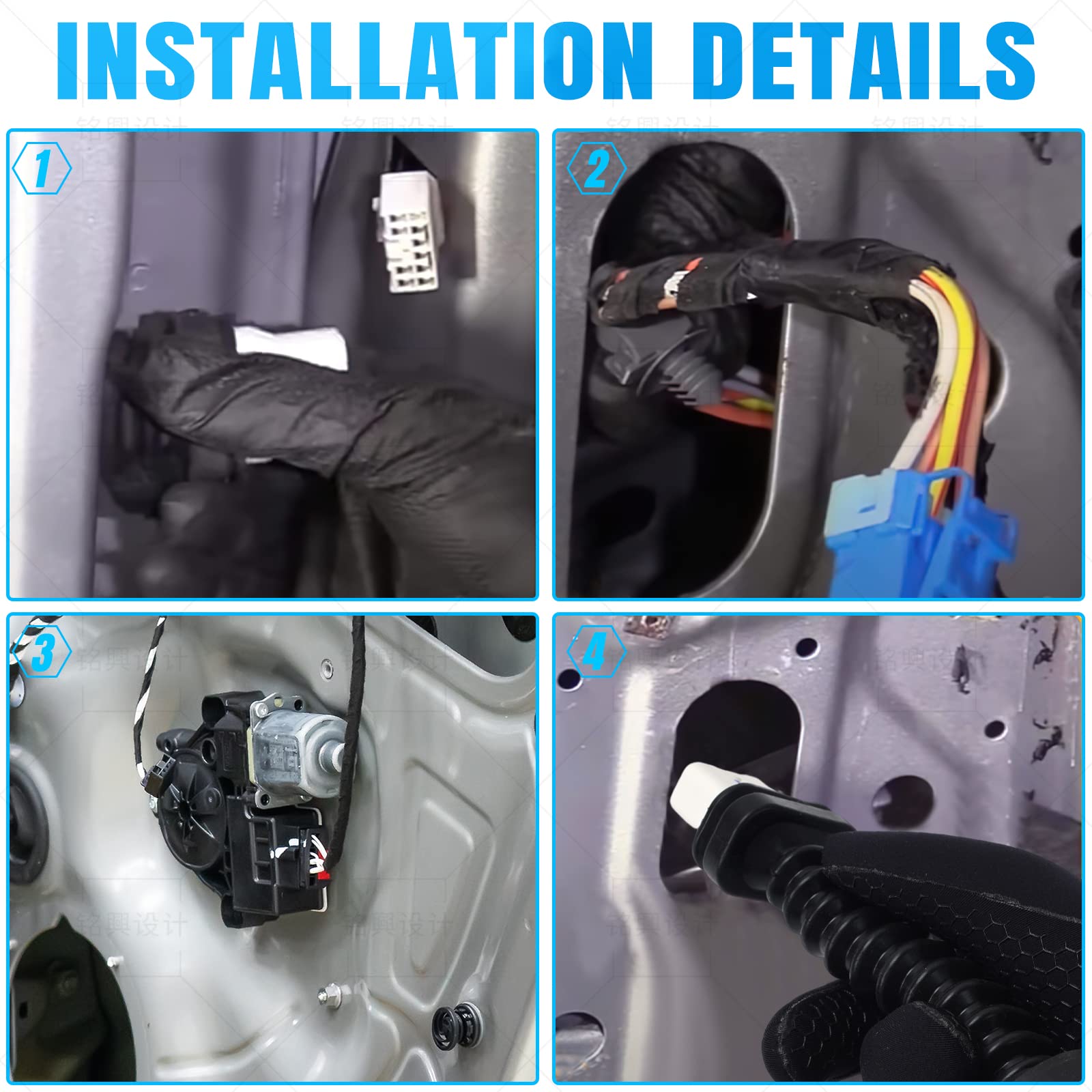HOKZVIATMOTOELECS OEM replacement harness restores original door function.