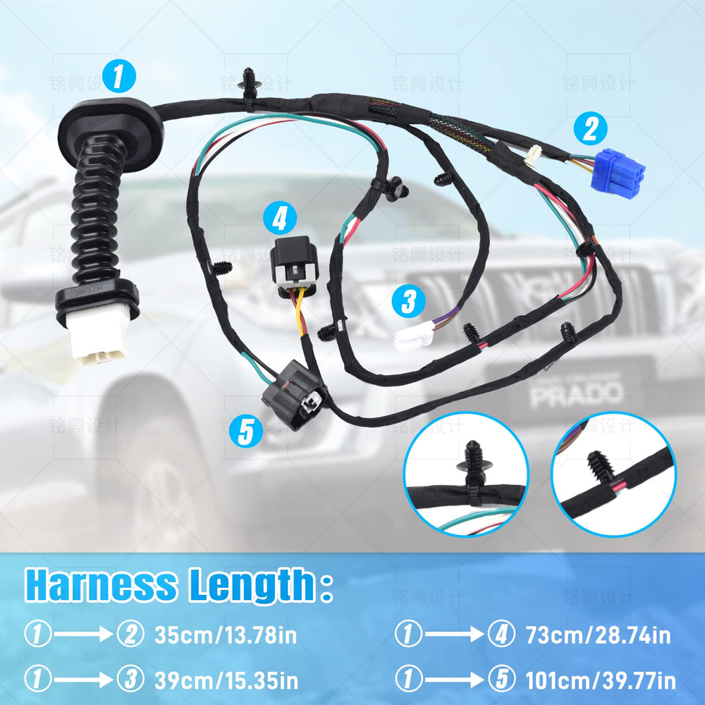 HOKZVIATMOTOELECS rear door harness connectors enable quick, plug-and-play installation.