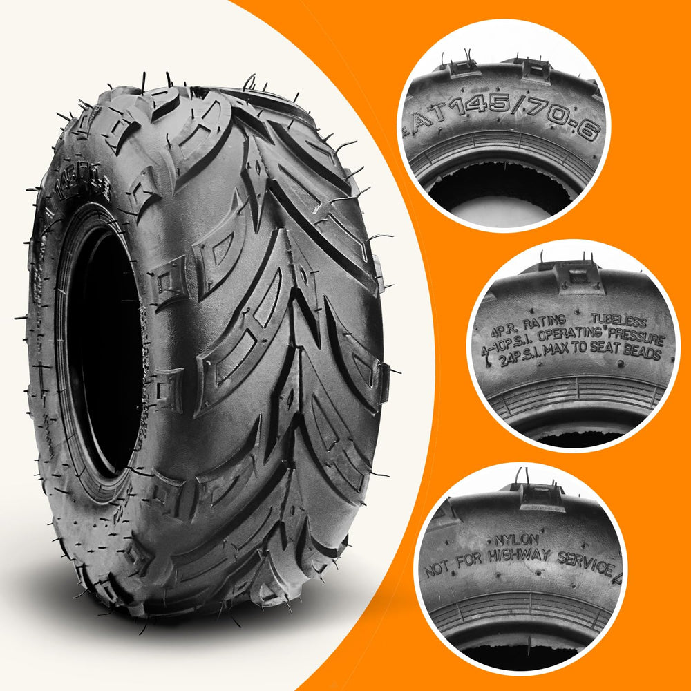 HOLATO 145/70-6 tubeless tire in use on a mini bike for enhanced handling