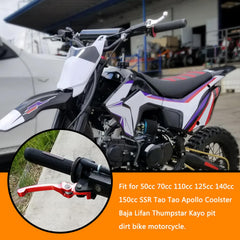 HOLATO folding lever on dirt bike red, ready for rugged trails.