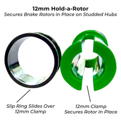Hold-A-Rotor universal fit for 12mm and 14mm hubs.