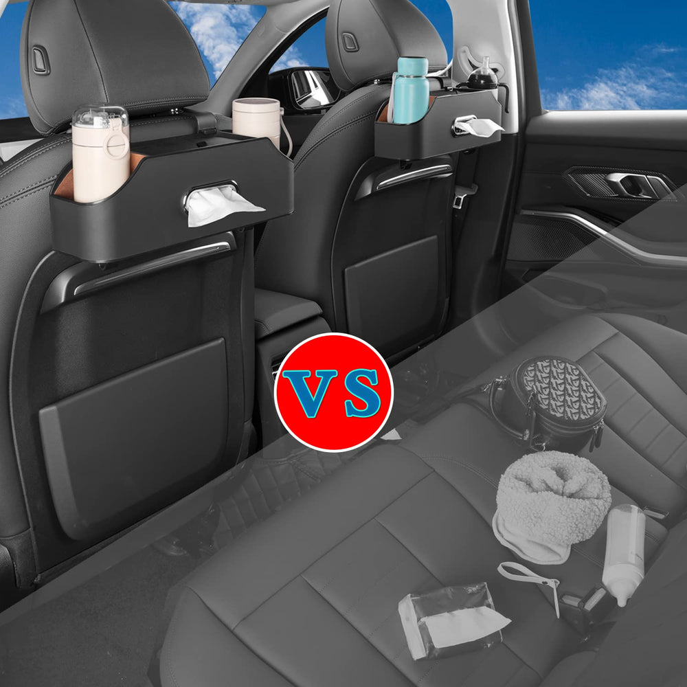 HOLDCY car back seat organizer made of ABS and PU leather for durability