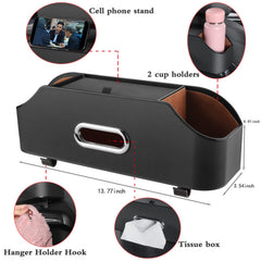 HOLDCY back seat organizer with phone/tablet holder and side hooks for convenience