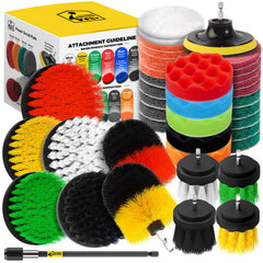 Holikme drill brush attachment set brushes for durable cleaning without scratching delicate surfaces
