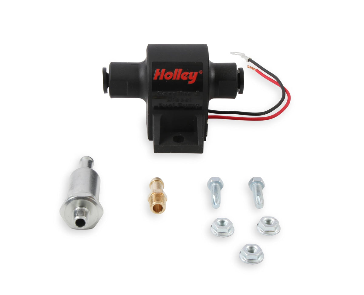 Holley Mighty Mite 12-427 pump side view showing compact fuel delivery