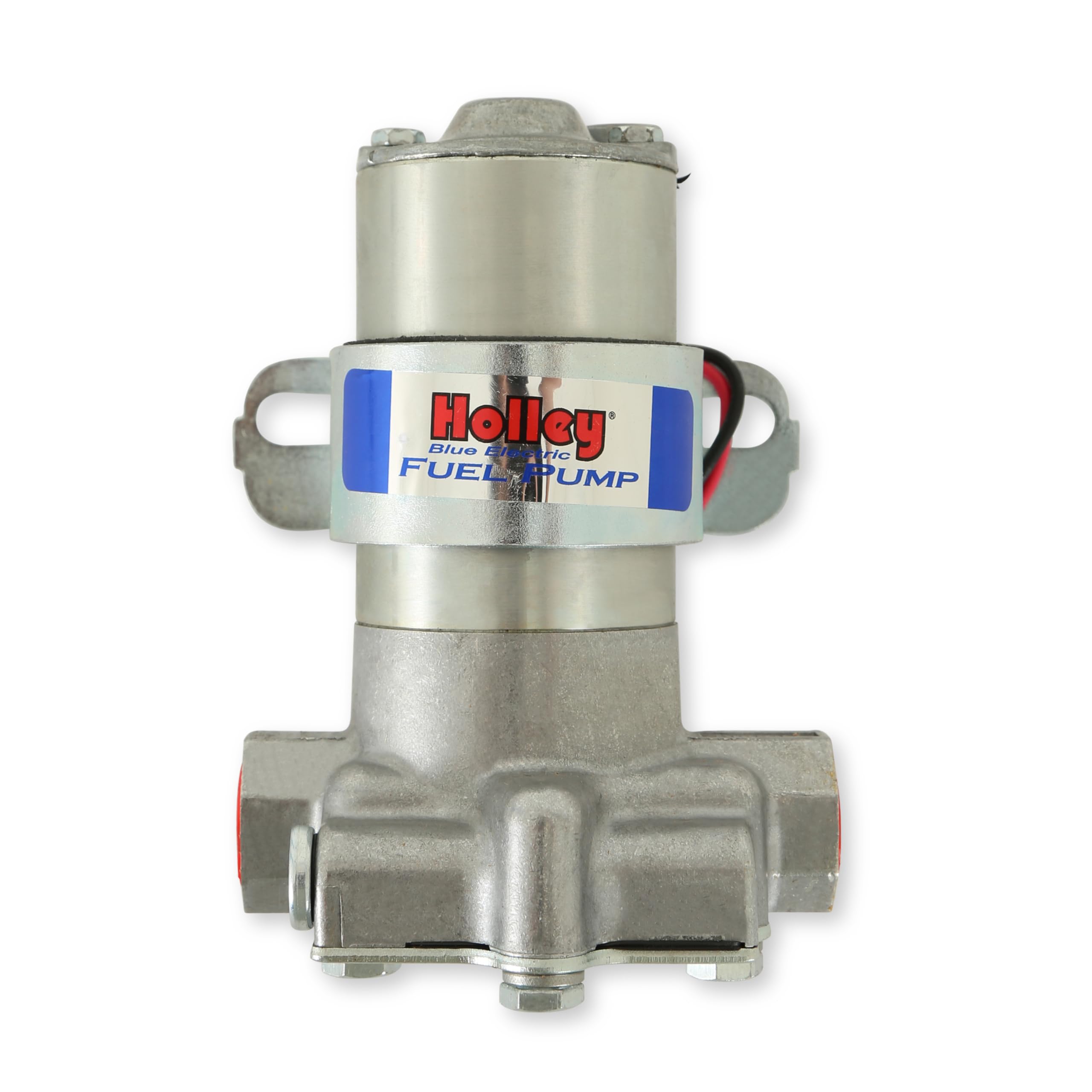Holley billet motor housing with polished finish enhances look and efficiency.