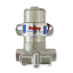 Holley billet motor housing with polished finish enhances look and efficiency.