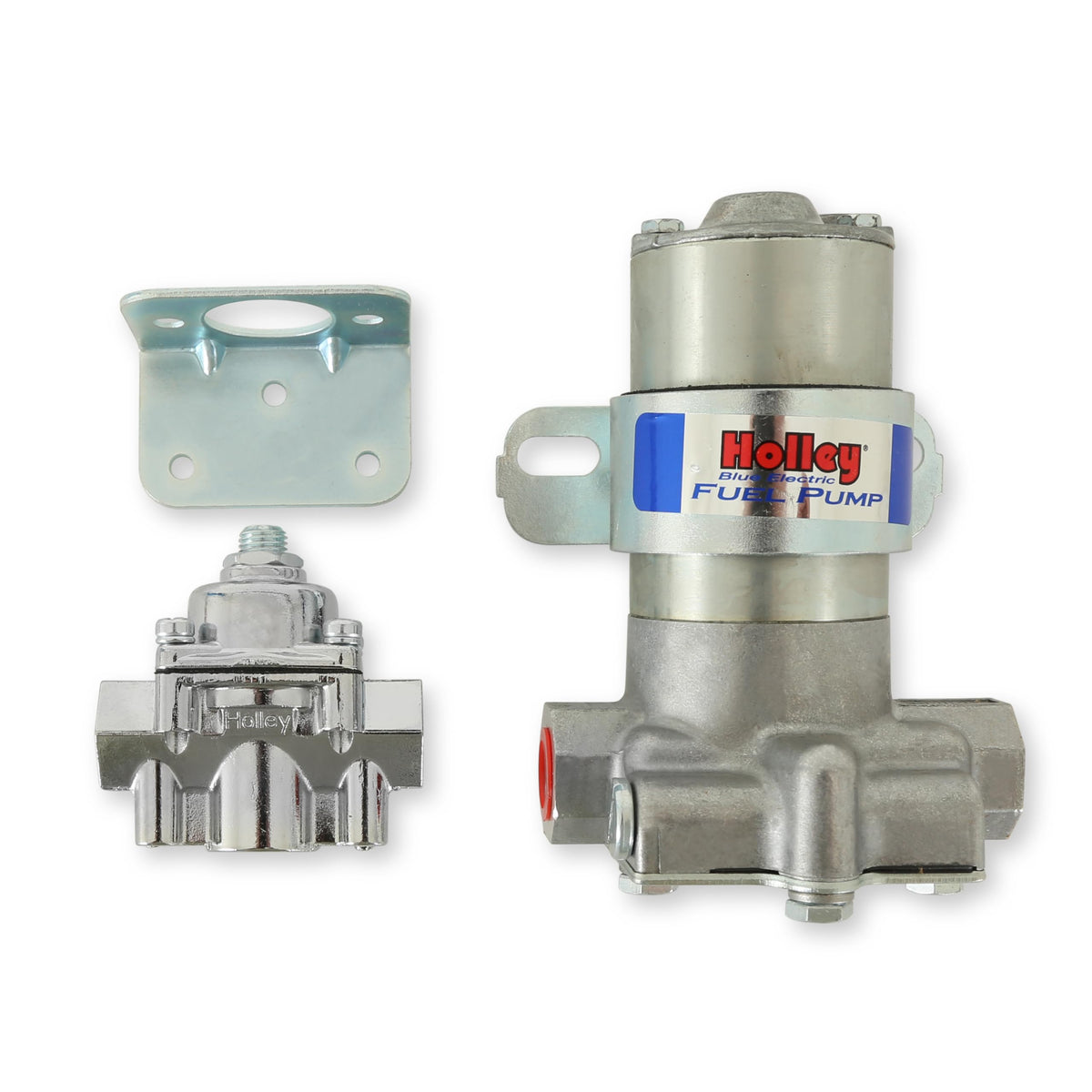 Holley Blue fuel pump 110 GPH for reliable high-flow performance.