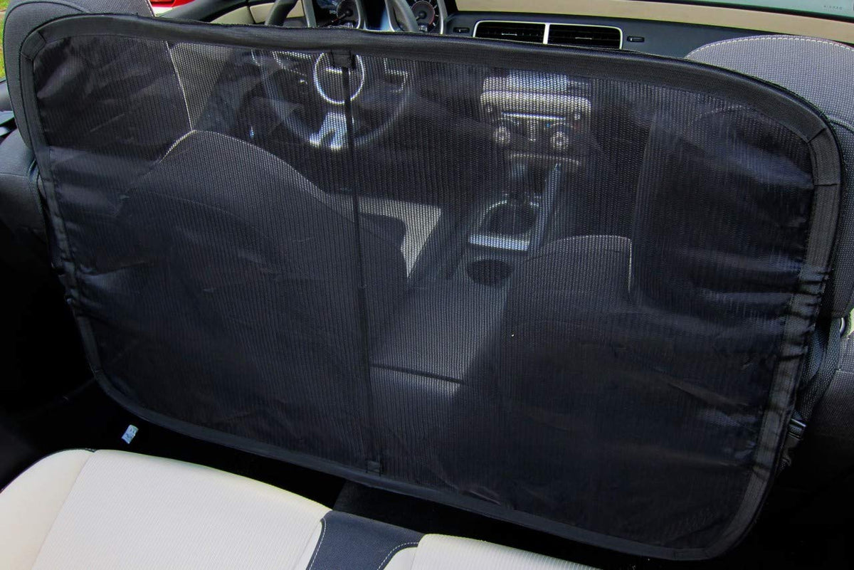 HÖLM windscreen deflector demonstrates backseat compatibility for multiple convertibles.